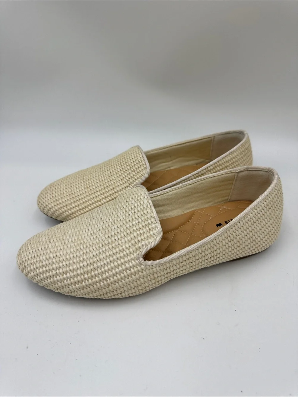 Birdies Cream Woven Slip-On Loafers